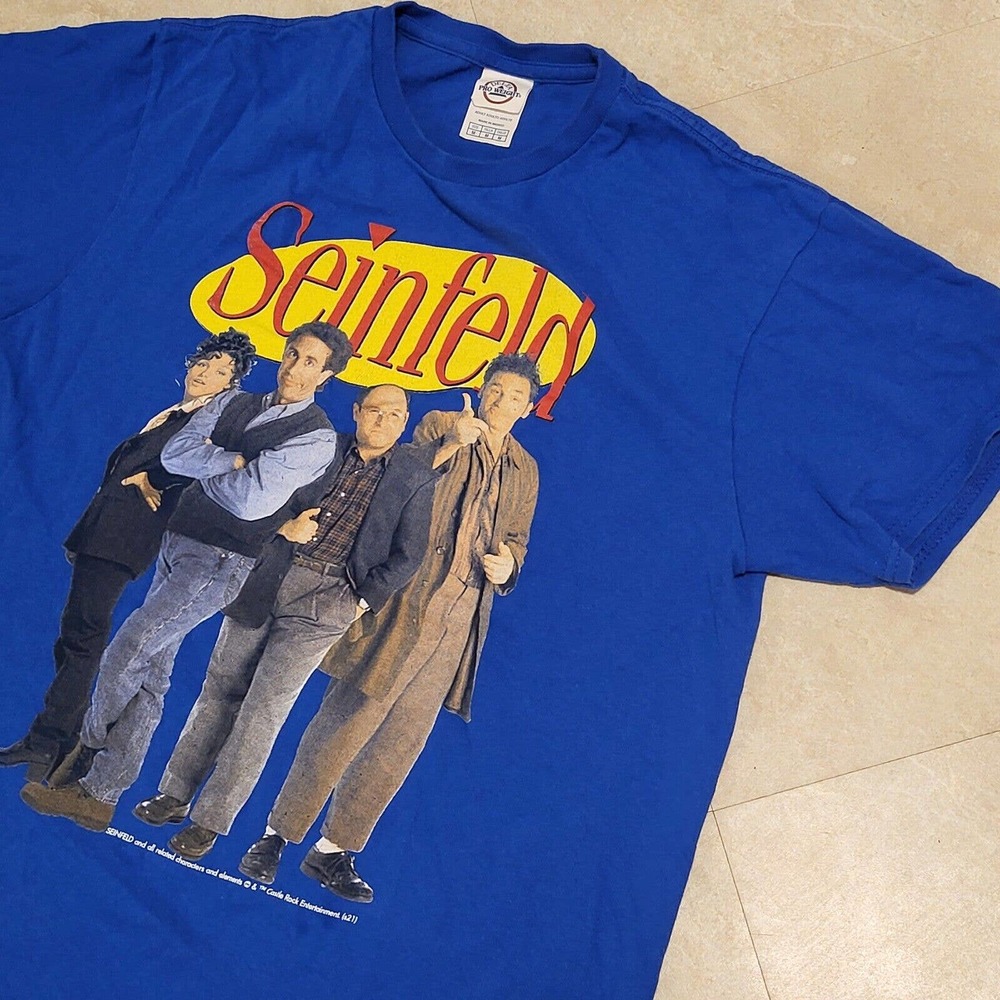 VTG Y2K 00s Seinfeld TV Show Series Logo & Cast Mens Size M‎ Medium T Shirt